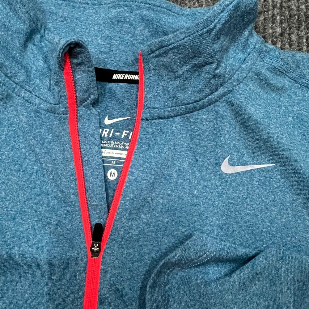 Nike Running Dri-FIT Element 1/4 Zip Pullover Blue Mens Medium 504606-413 ADV - Picture 7 of 9